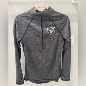 Majestic Fan Fashion Cool Base Women’s Gray Raiders Long Sleeve Quarter Zip